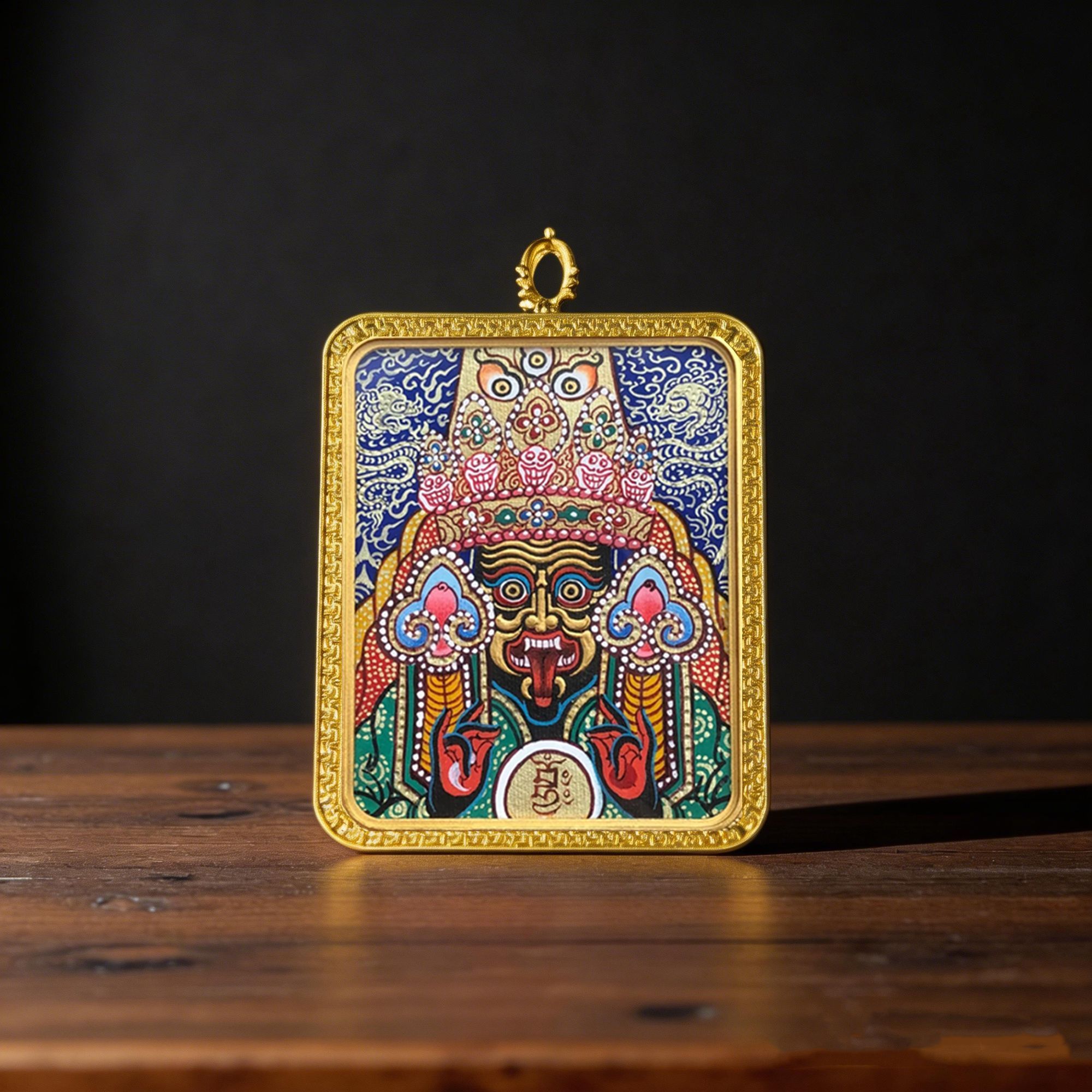 Masterpiece Hand-Painted Ratnasambhava Thangka detail 14