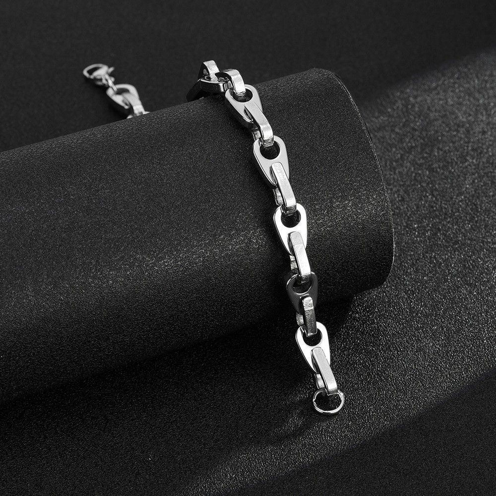 Titanium Steel Water Drop Silver Chain Bracelet Versatile Style_voghion.com