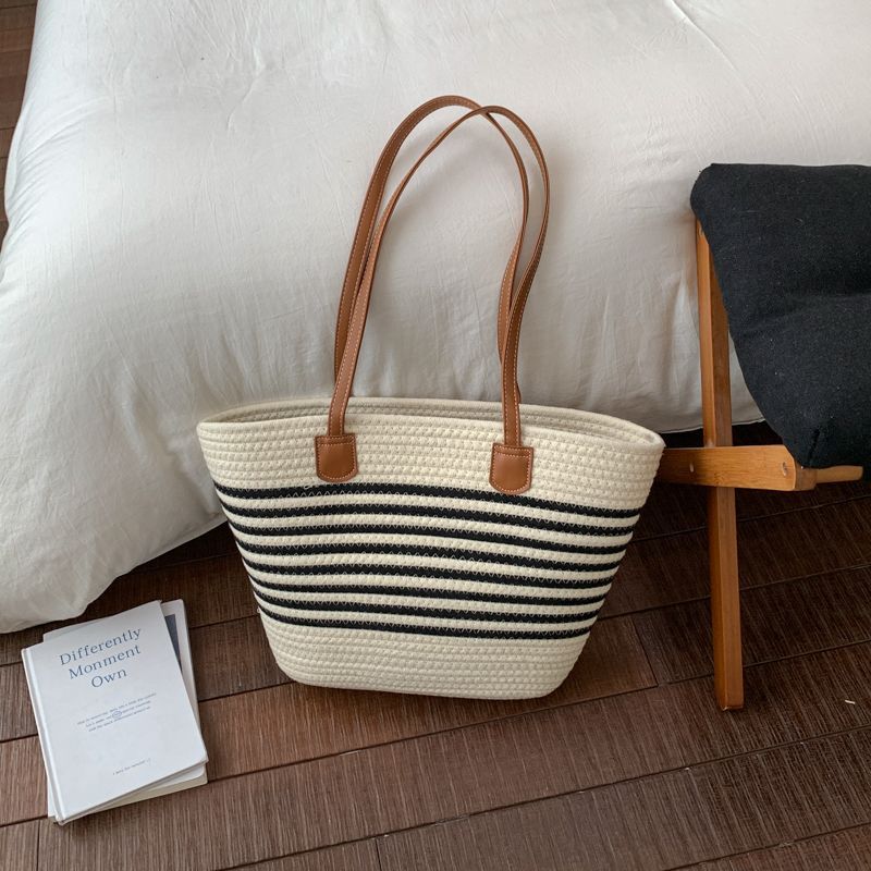 Strandkorb für Gemüse, Strohtasche für Pendler, geräumige Handtasche für Damen, neuer Stil für den Urlaub_voghion.com