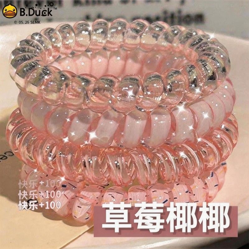 B.Duck儿童彩色发圈高弹力不伤发扎发头绳简约甜美风耐用发绳发饰 图片 7