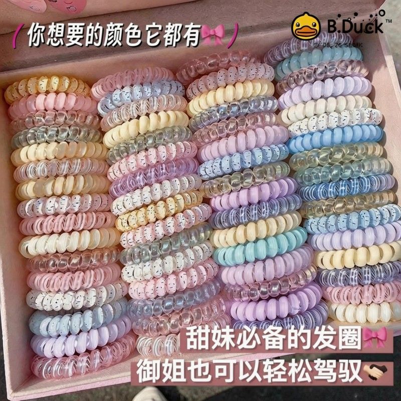 B.Duck儿童彩色发圈高弹力不伤发扎发头绳简约甜美风耐用发绳发饰 图片 9