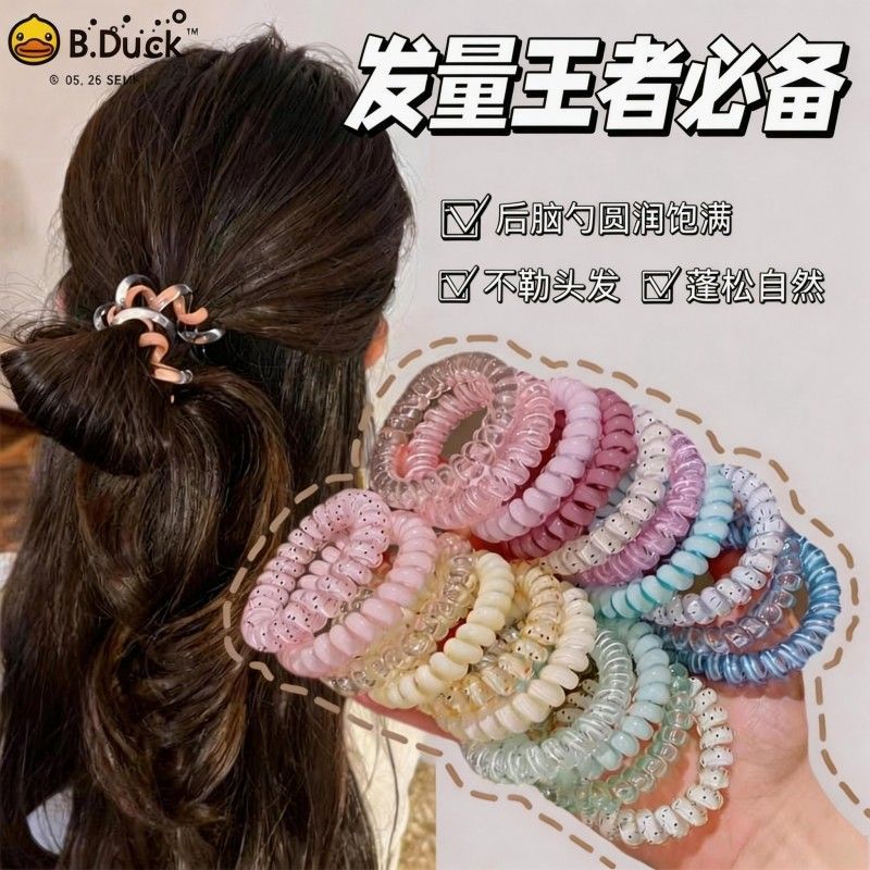 B.Duck儿童彩色发圈高弹力不伤发扎发头绳简约甜美风耐用发绳发饰 图片 4