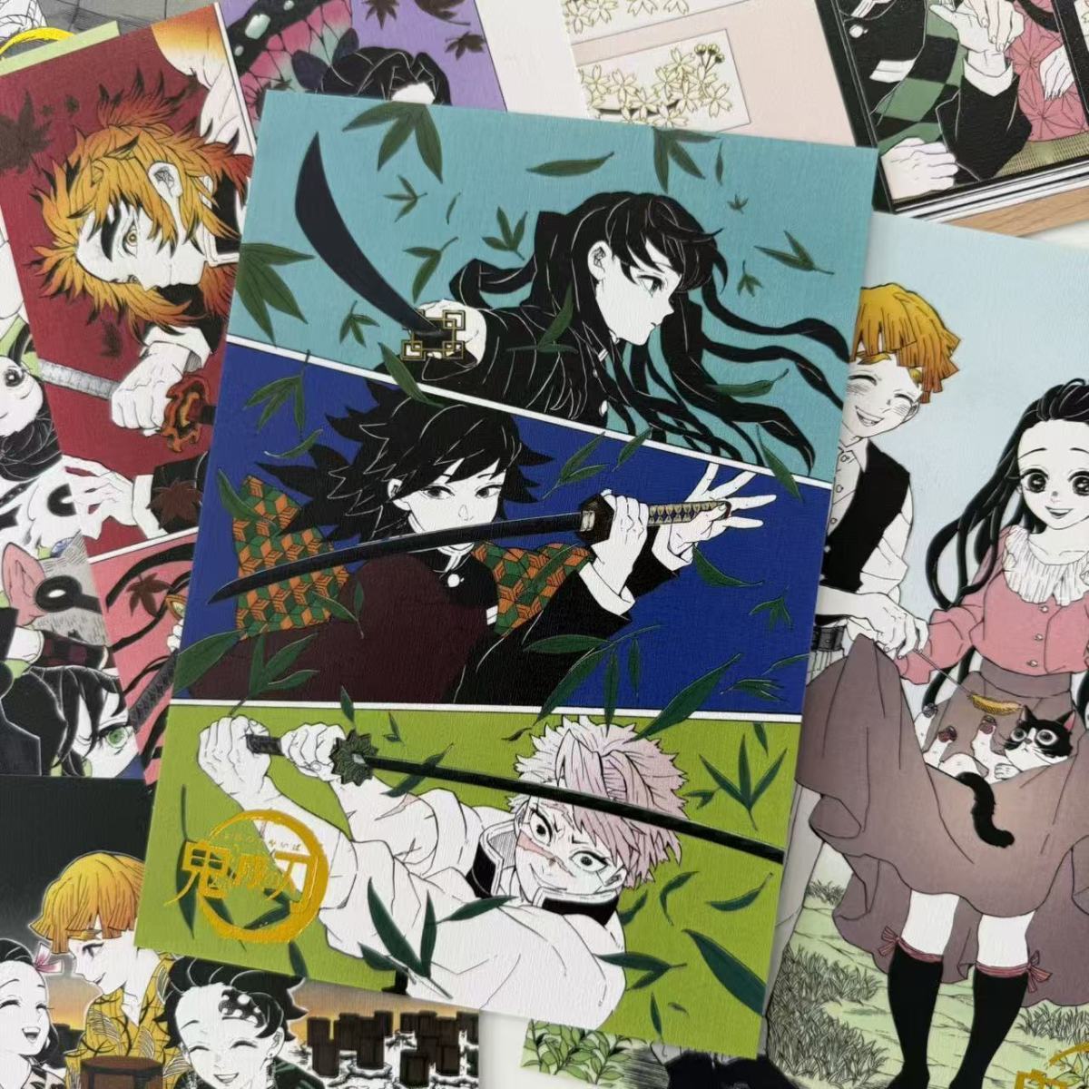 日谷散货 鬼灭之刃原画展烫金明信片 义勇实弥蝴蝶无惨童磨黑死牟