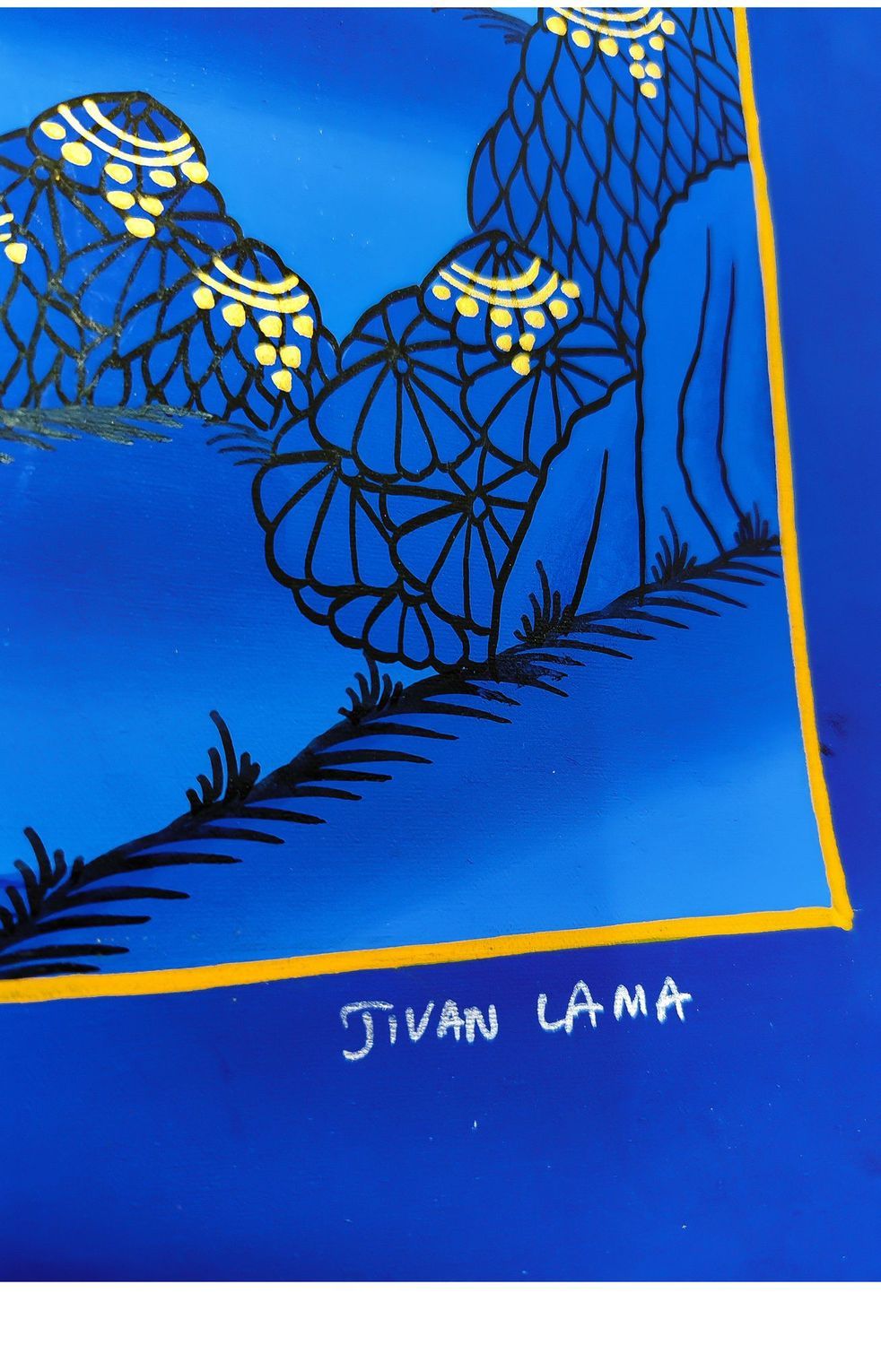Hand-Painted 手绘唐卡挂画黄财神绿度母文殊手工绘制西藏尼泊尔装饰画四臂观音 detail 7