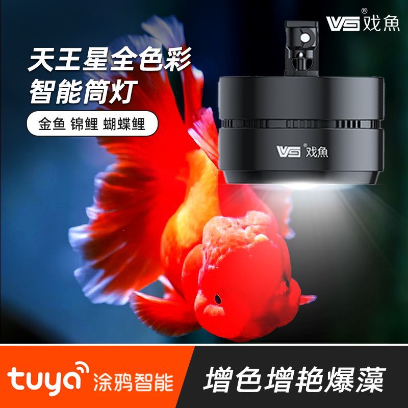 智能筒灯金鱼蝴蝶鲤泰狮增色爆藻专业全光谱水族LED鱼缸专用吊灯