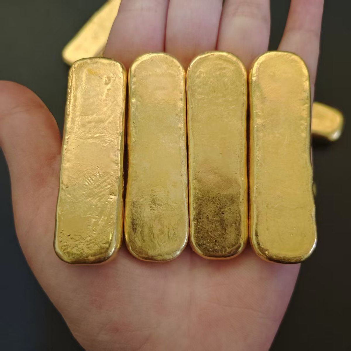 孟加拉赤金日进斗金火烧不变色仿金原材料里外一个色祈福摆件 detail 1