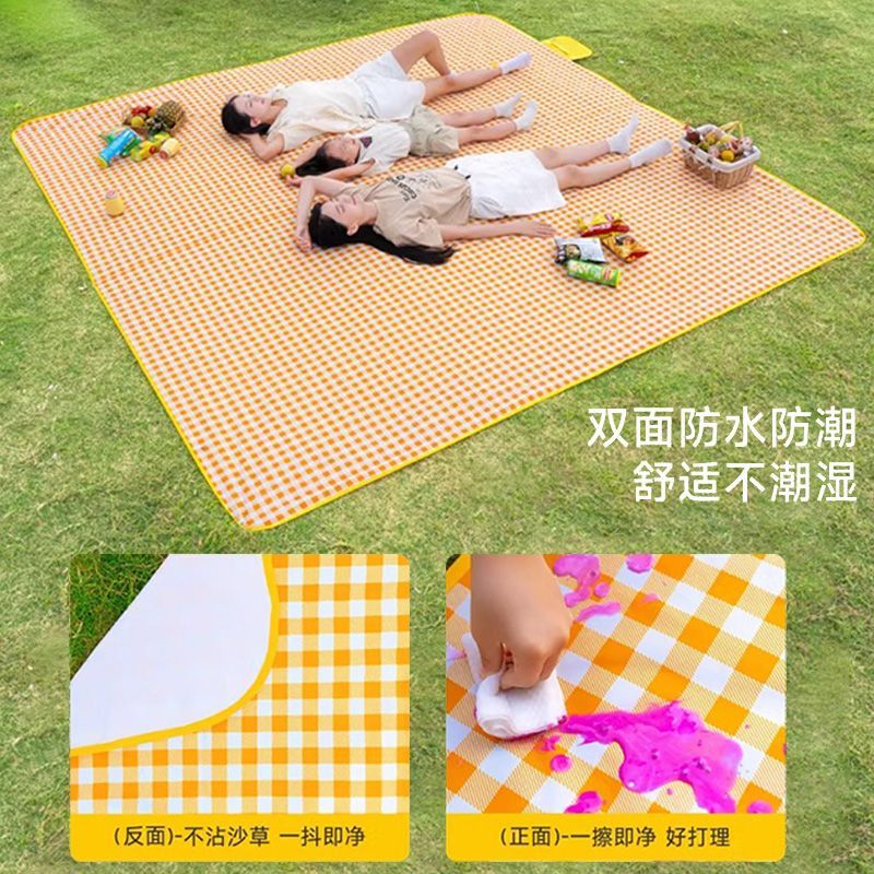 得力野餐垫户外防潮垫春游ins地垫野炊草坪露营加厚防水便携垫子 图片 6