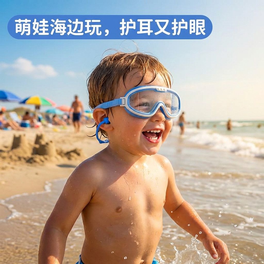 【清仓】儿童泳镜大框泳镜防水防雾带耳塞男女童潜水高清护目镜 图片 4