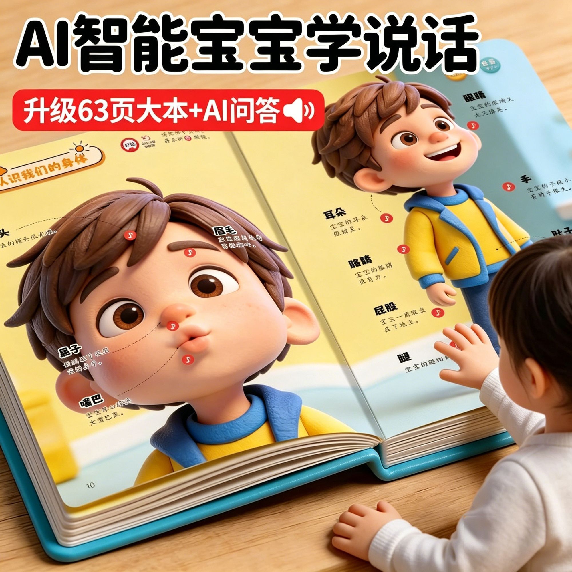 会说话的AI大场景早教书0-9岁宝宝启蒙学习机儿歌故事绘本有声书1