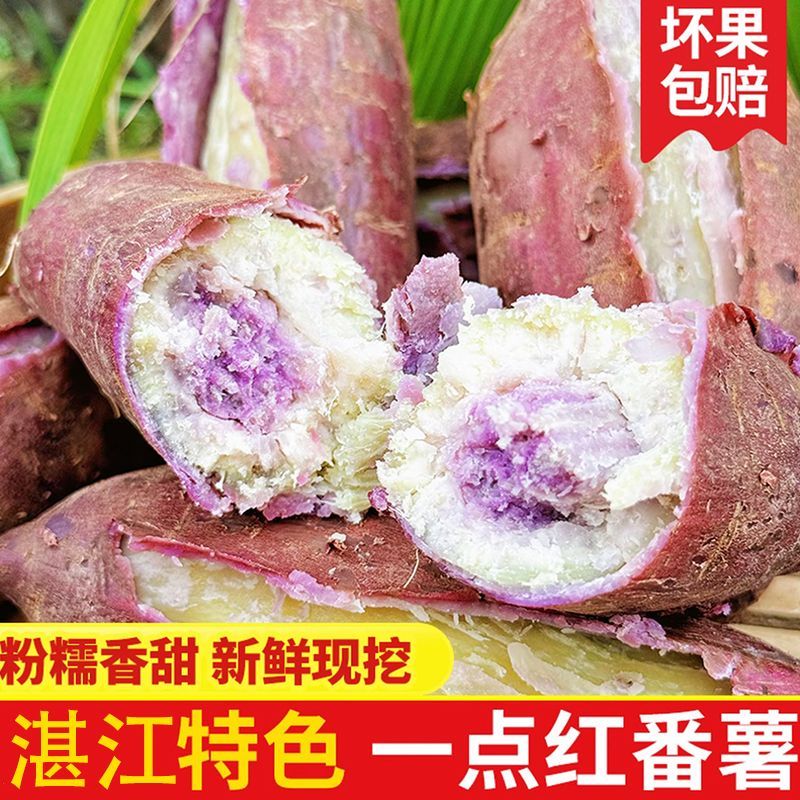 广东湛江冰淇淋红薯新鲜现挖正宗一点红减肥低脂肪紫心冰激凌甜糯 图片 5