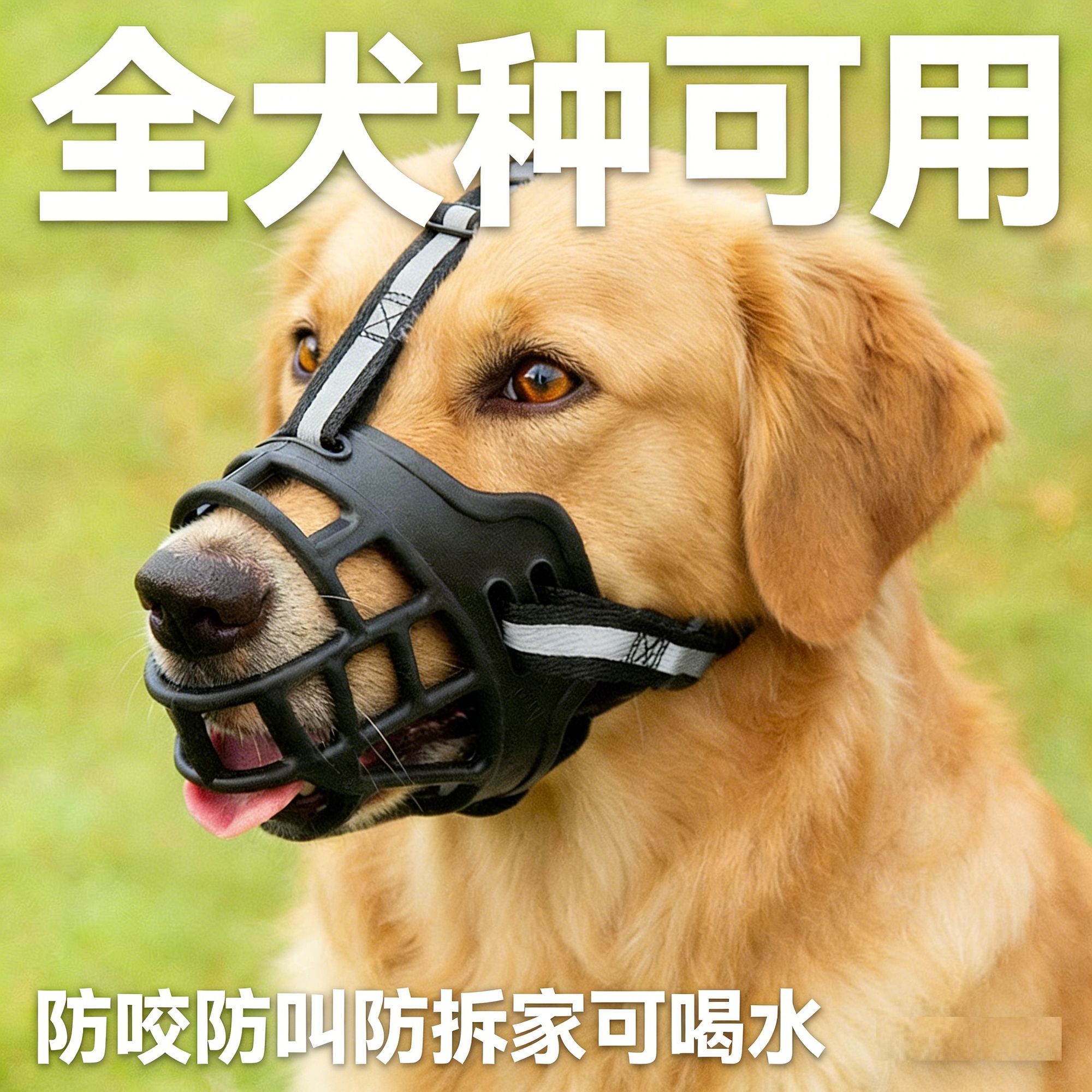 可喝水狗狗嘴套罩防吃防叫防扒小型犬大型犬通用哈士奇户外止吠器