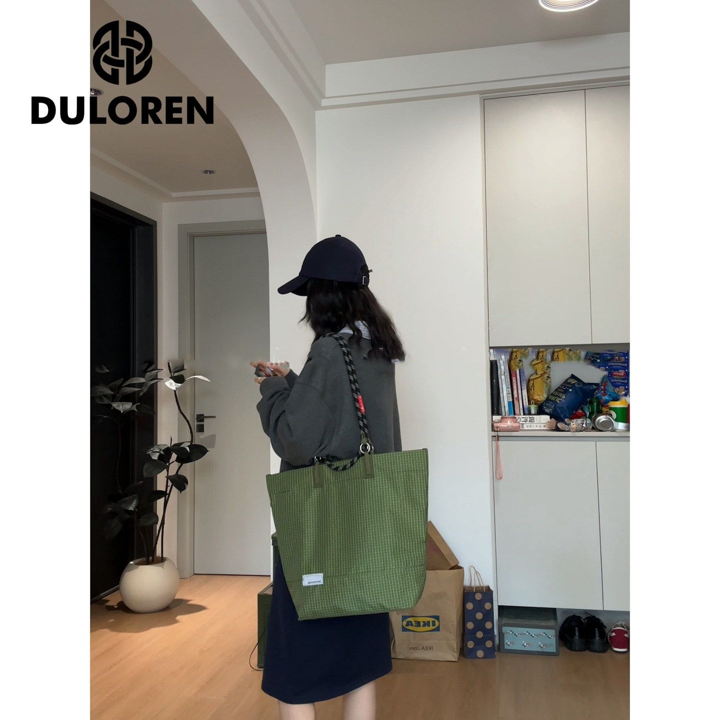DULOREN山系攀岩绳户外防水尼龙男女手拎单肩包大容量通勤托特包 图片 4