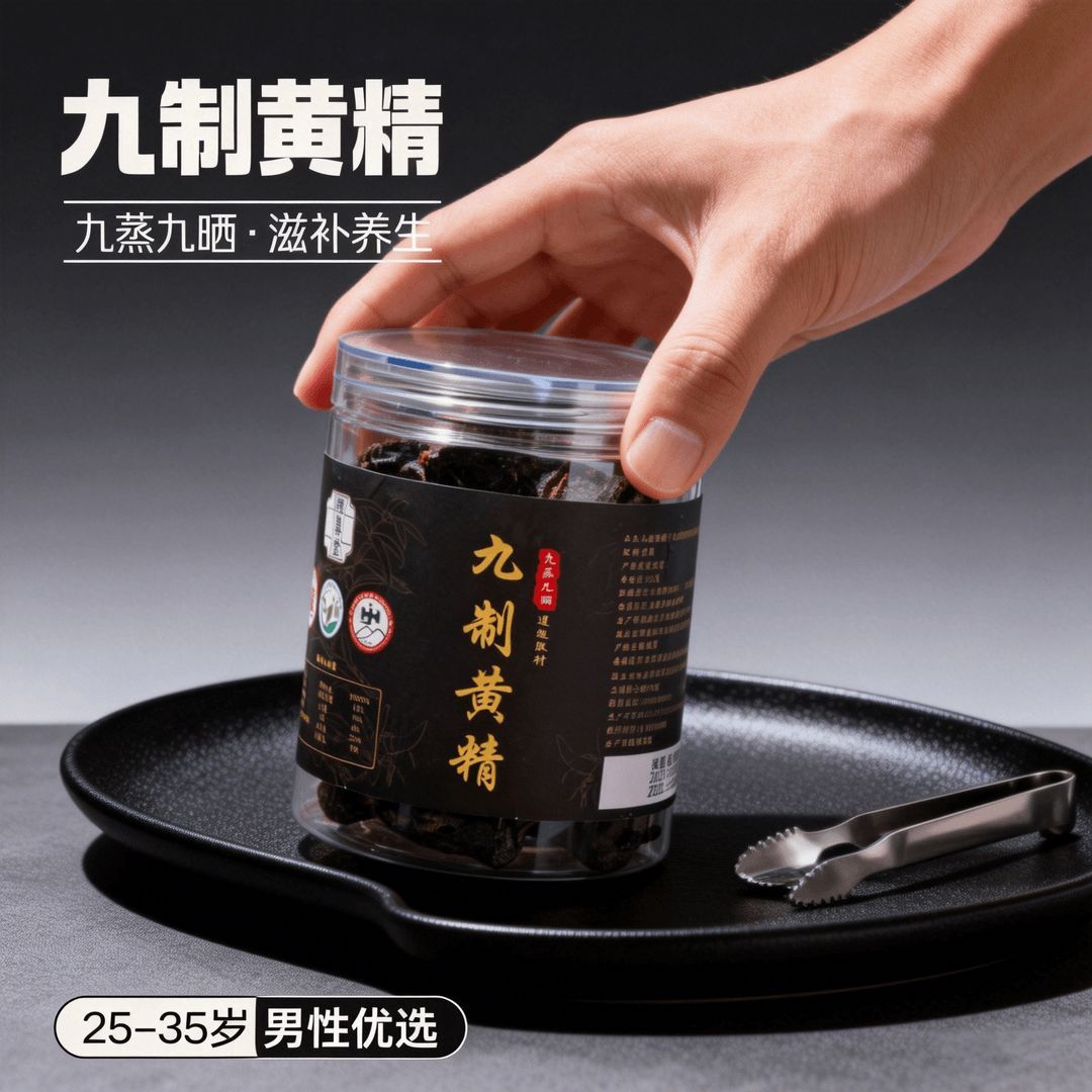 正宗九华山特产九蒸九晒仙人余粮多花黄精整根无硫古法工艺可即食