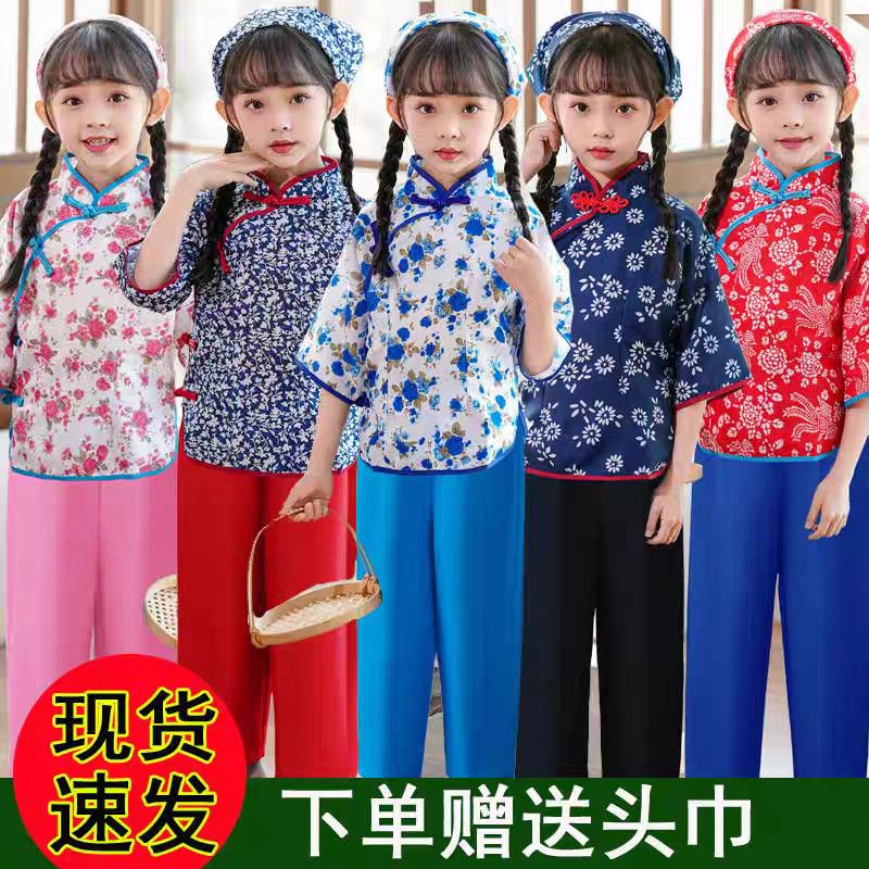 儿童王二小英雄雨来鸡毛信红军八路游击队农民老百姓村姑演出服装 图片 5