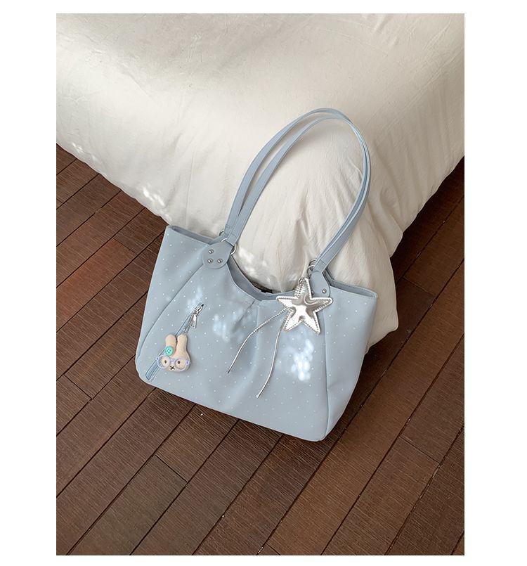 Polka Dot Tote Bag, Stylish Pu Leather Shoulder Bag For Women_voghion.com