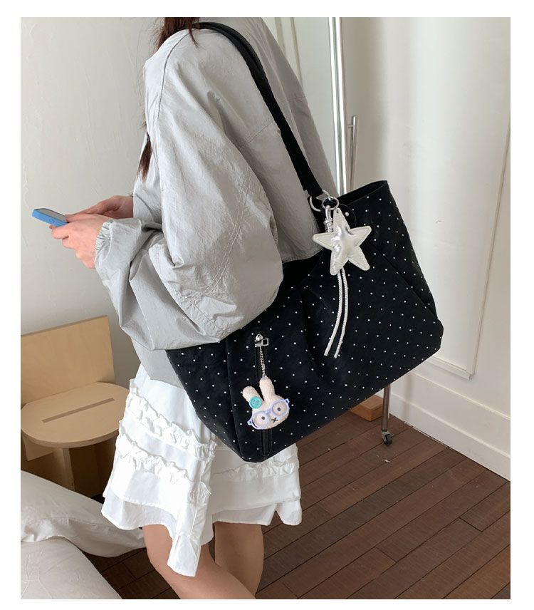 Polka Dot Tote Bag, Stylish Pu Leather Shoulder Bag For Women_voghion.com