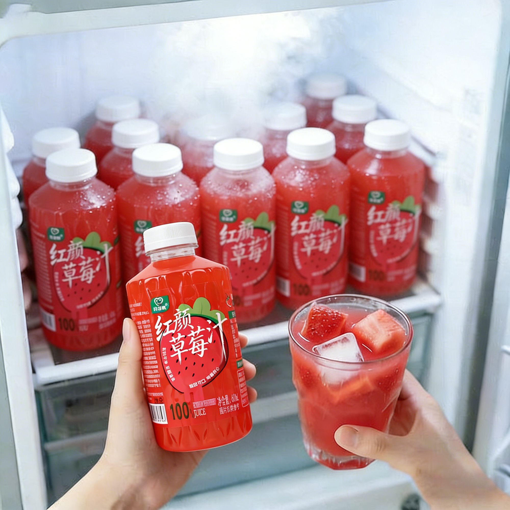 闫当家红颜草莓汁610ML*2瓶