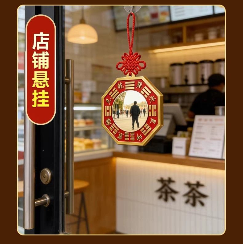 纯铜黄铜凸镜朱砂八卦镜大门对门太极家用铜镜八挂凸镜正宗挂镜 detail 12