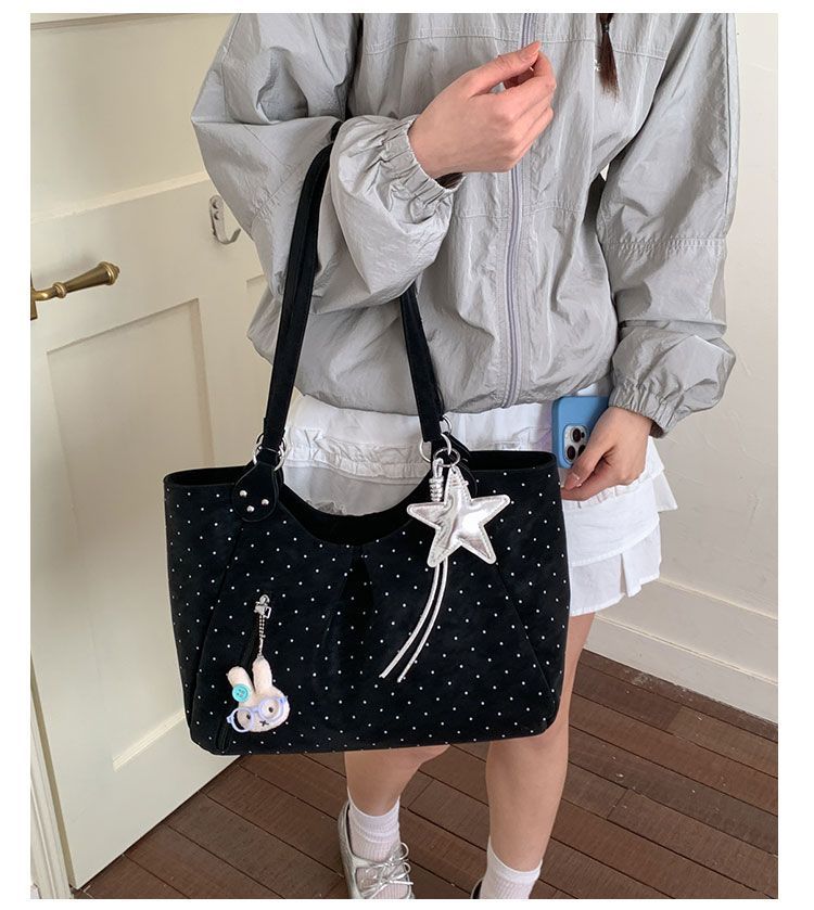 Polka Dot Tote Bag, Stylish Pu Leather Shoulder Bag For Women_voghion.com