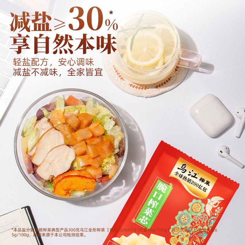 乌江榨菜22g脆口榨菜芯多规格不辣小包装佐餐轻盐下饭菜 图片 4