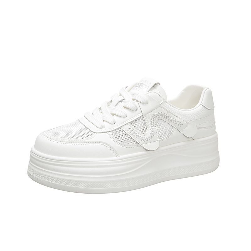 Ultra-light White Breathable Mesh Shoes, Thick-soled Sneakers, Casual For Women, Summer 2026 New Versatile_vogvips.com