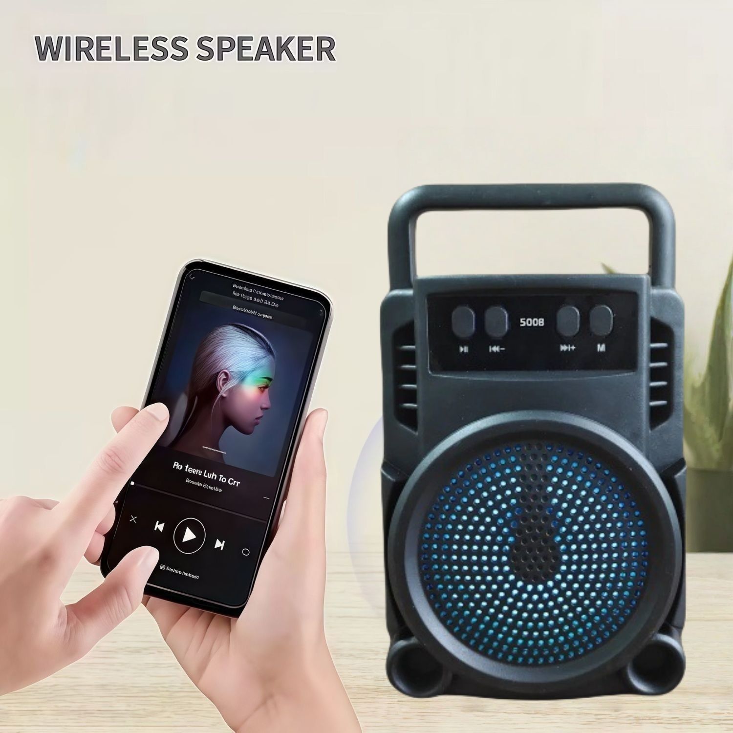 AI带智能8000首歌语音2026新款蓝牙U盘低音音响户外手提音箱便携 图片 4