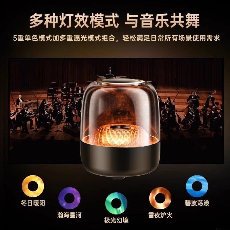 华强北顶配曼哈同款黑金琉璃七代无线蓝牙音响家用桌面智能音箱 图片 5