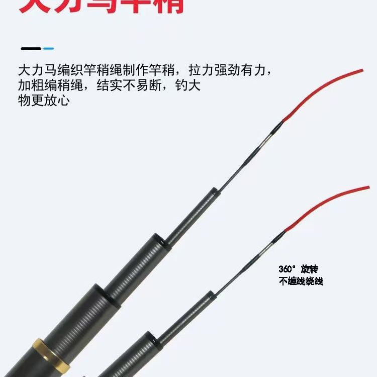 红鳞虎魔杖鱼竿综合5.5H28偏19调超轻石墨烯粉技术度交叉碳丝 图片 2