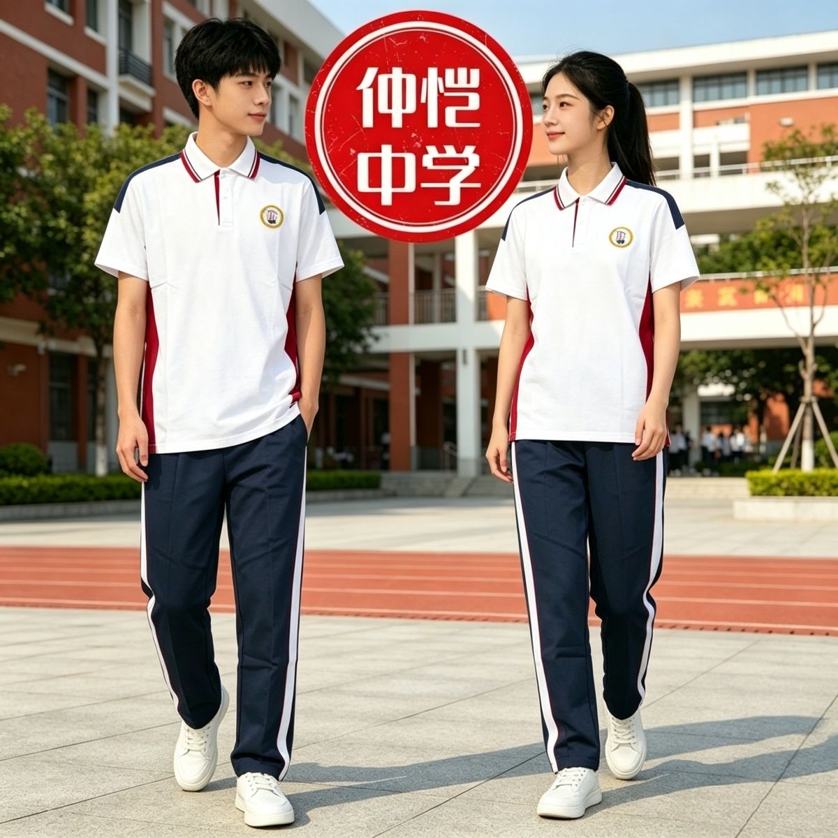 仲恺中学班服校服短袖惠州男女学生女生校服短袖夏季上衣高中校服