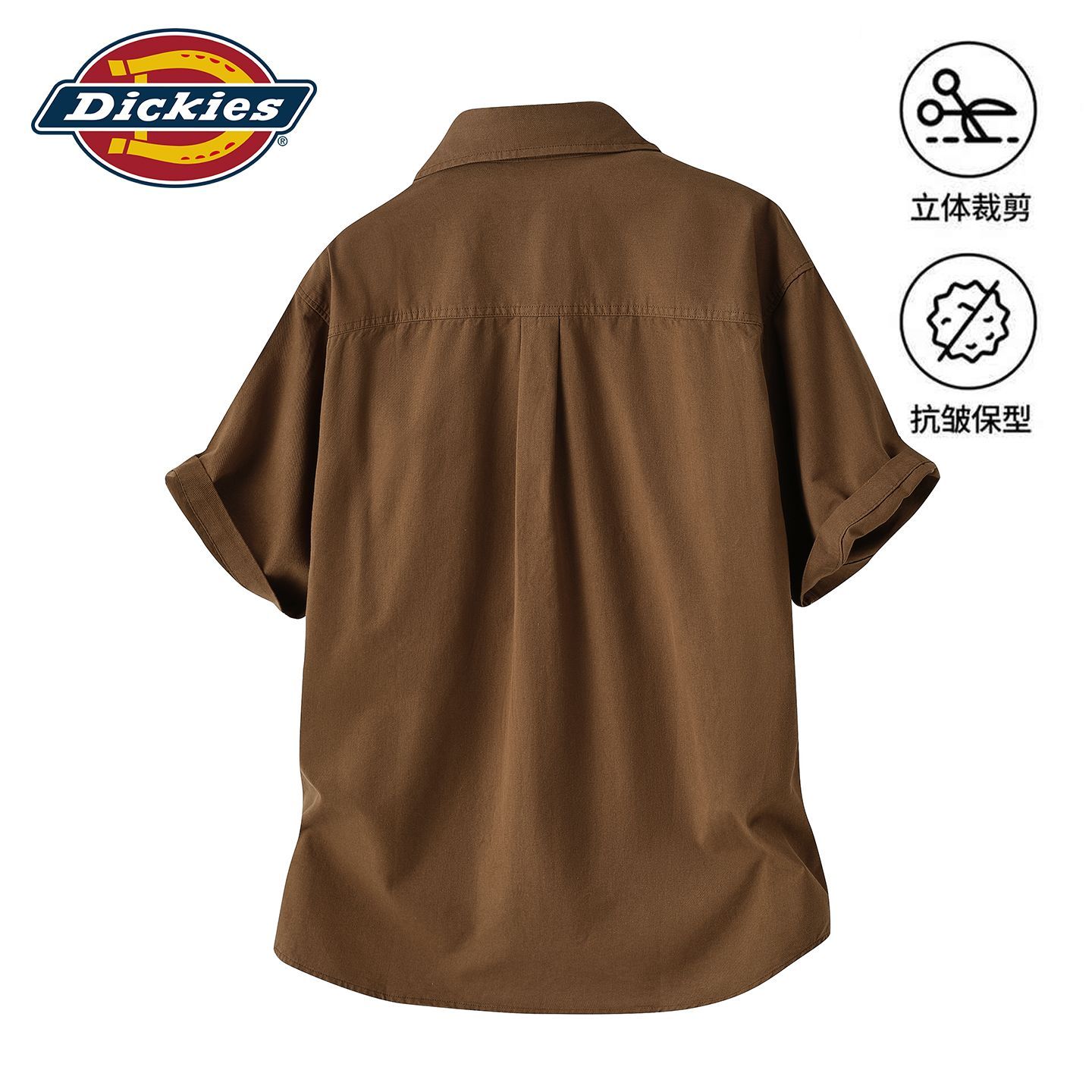 Dickies纯棉多口袋工装短袖衬衫男2026夏季新款潮流薄款透气衬衣 图片 2