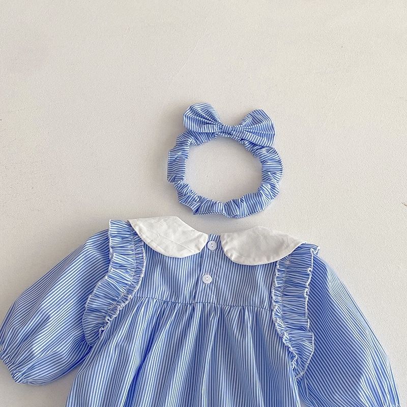 Mädchen Langarm Kleid Gestreiftes Freizeitkleid Für Den Herbst_voghion.com