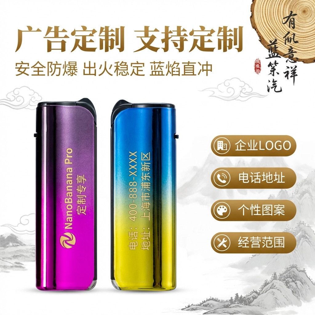 网红金属防风商务打火机批发定制订做广告LOGO酒店雕刻高档可充气 图片 2