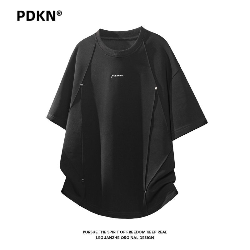 PDKN潮牌 美式华棉立体圆领套头短袖T恤男2026夏季新款青少年上衣3天内发货