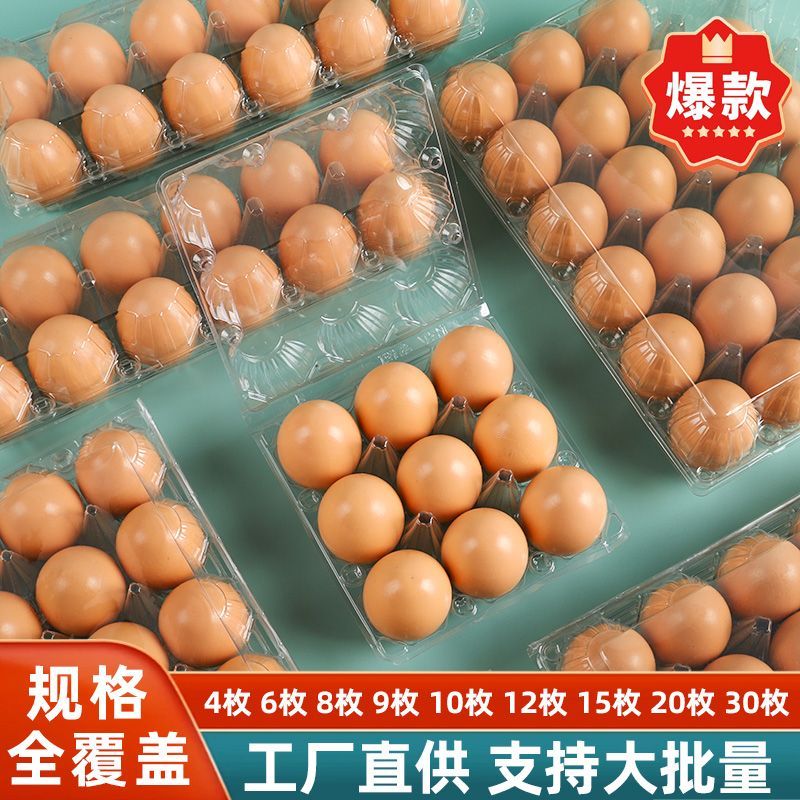 批发塑料鸡蛋托透明防摔商超市外卖农场团购一次性鸡蛋包装盒加厚 图片 9