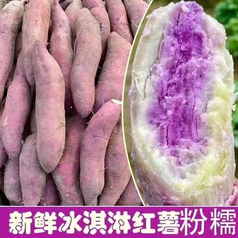 广东一点红新鲜正宗冰淇淋番薯沙地紫心板栗香甜红薯花心地瓜现挖 图片 10