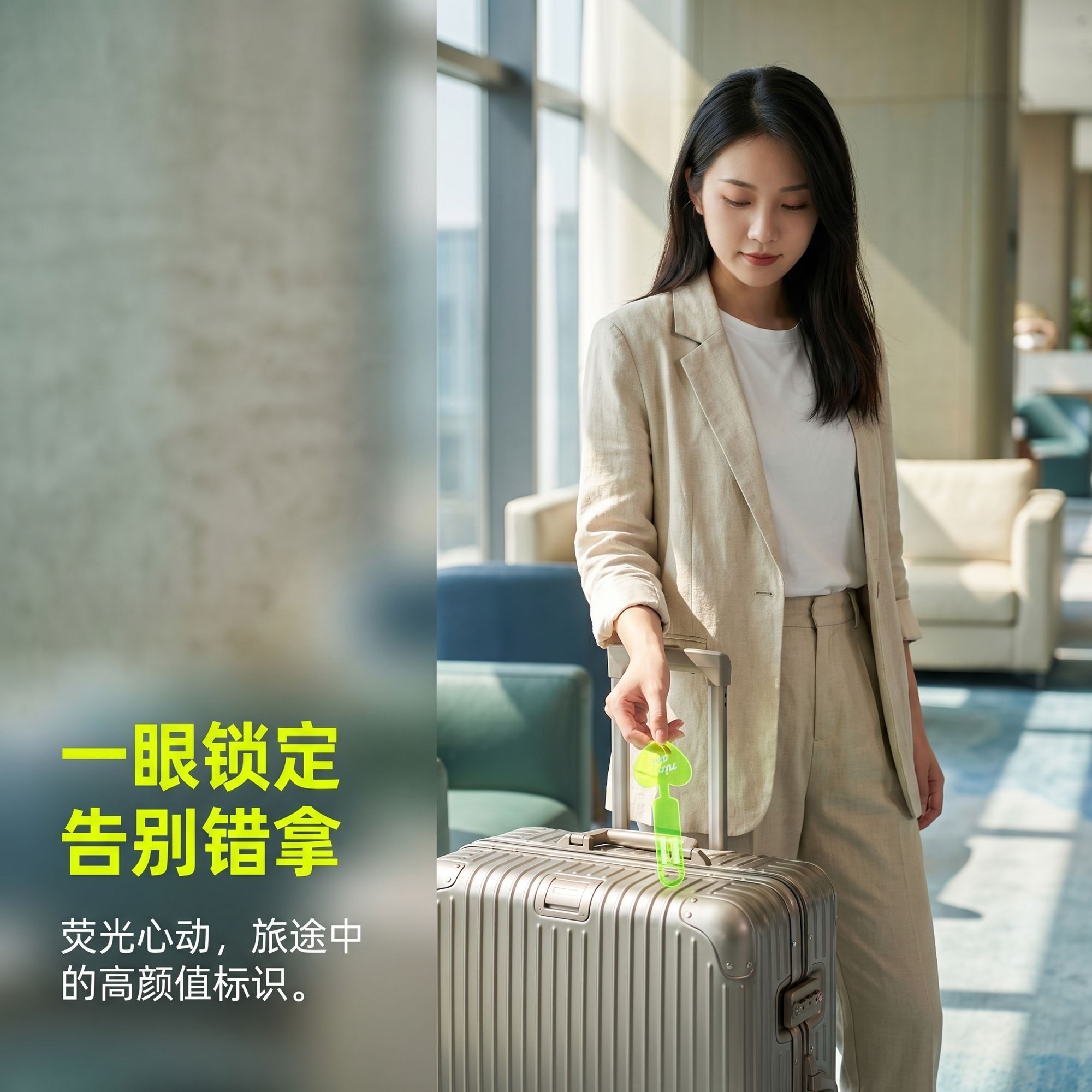 荧光行李箱标识牌旅行开学创意箱包防丢神器飞机托运贴纸吊牌配件 图片 5