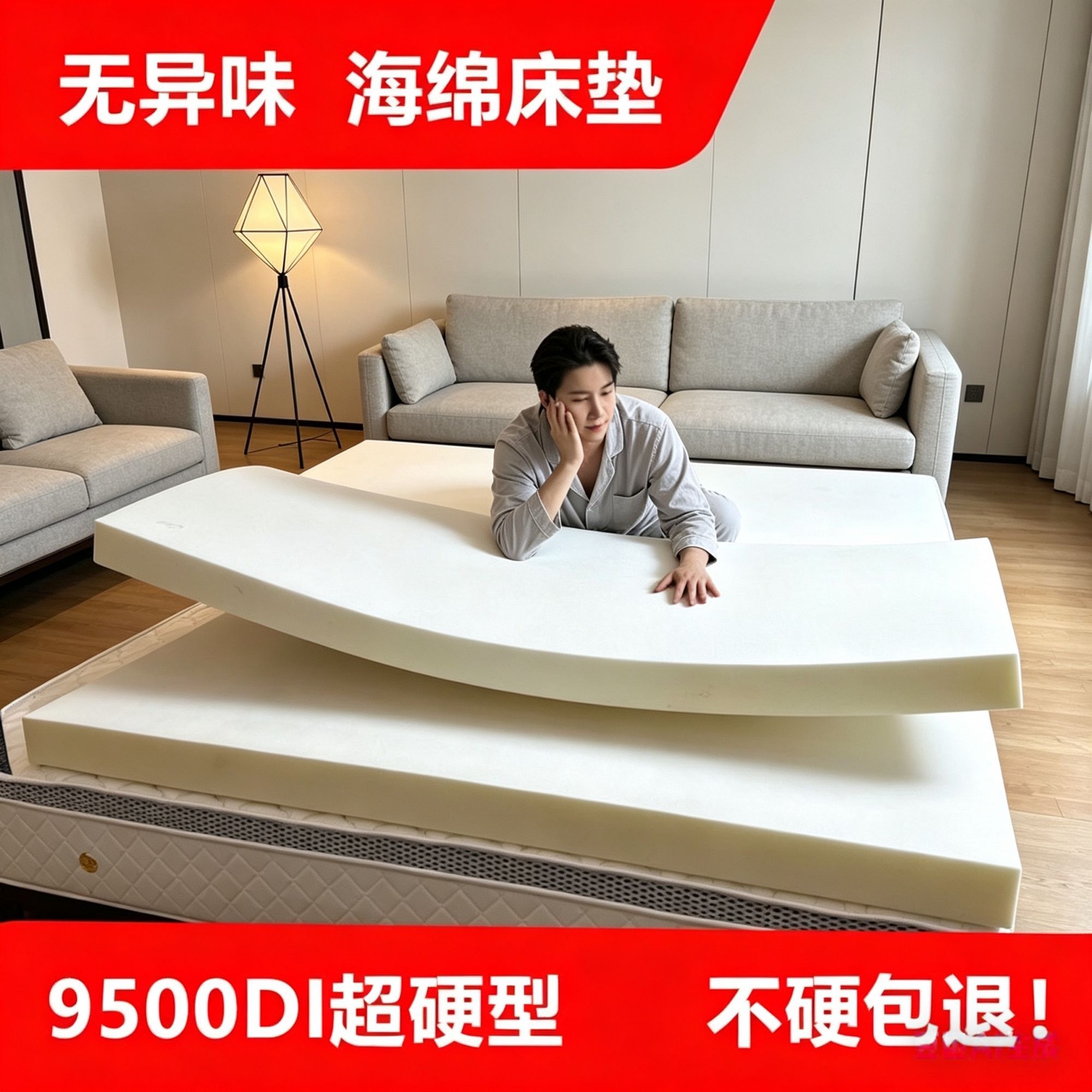 【9500DI超硬】高密度海绵床垫家用学生宿舍软垫单人双人加硬定制