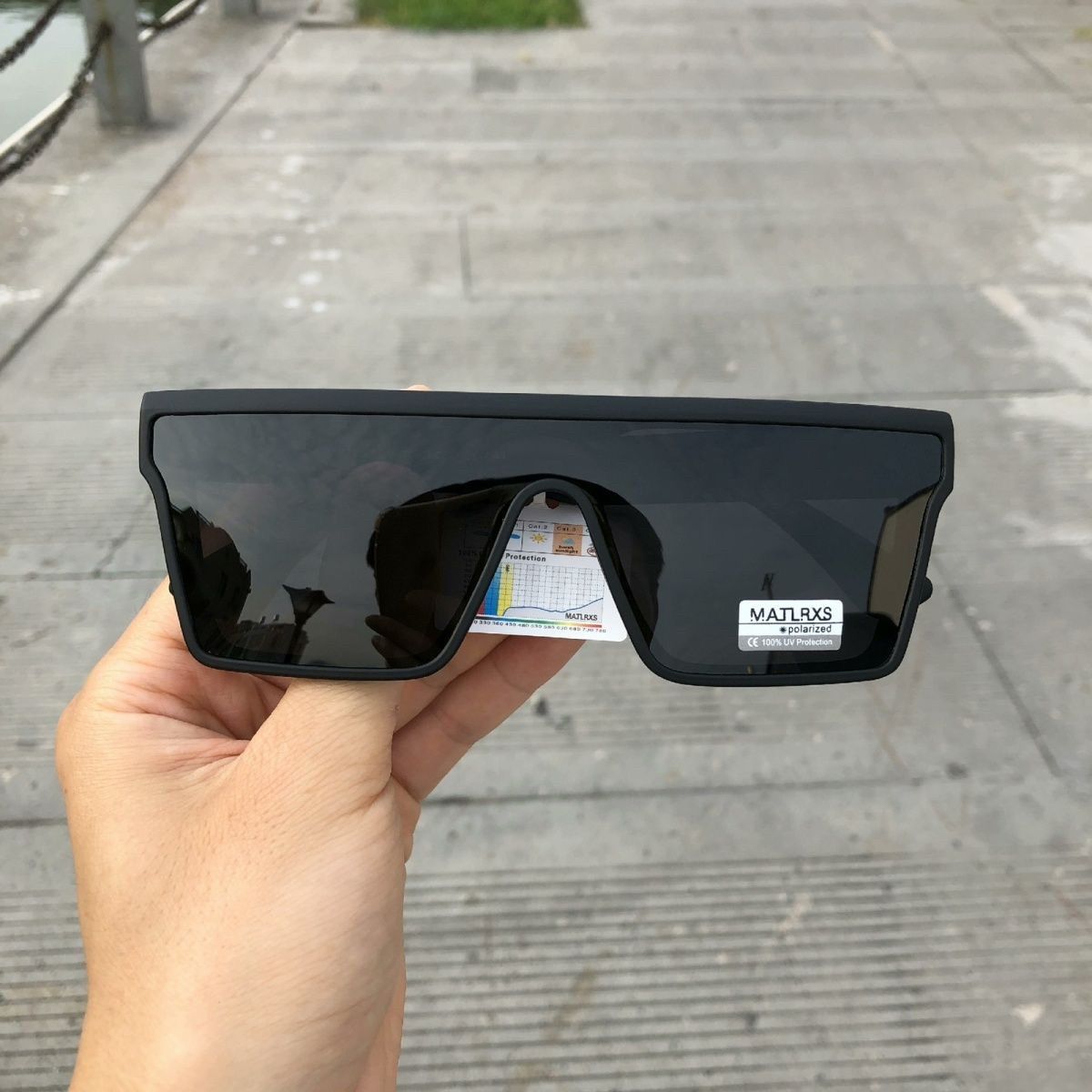 Polarized Sunglasses, Oversized Square Shield Sports Sunglasses, UV400 Protection One-Piece Sun Glasses For Men Women, Outdoor Cycling Driving Shades_voghion.com
