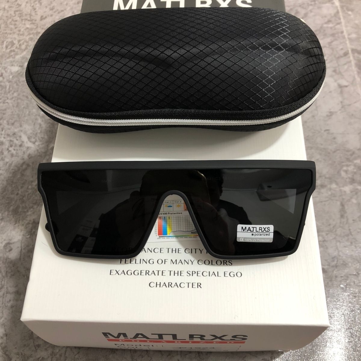 Polarized Sunglasses, Oversized Square Shield Sports Sunglasses, UV400 Protection One-Piece Sun Glasses For Men Women, Outdoor Cycling Driving Shades_voghion.com