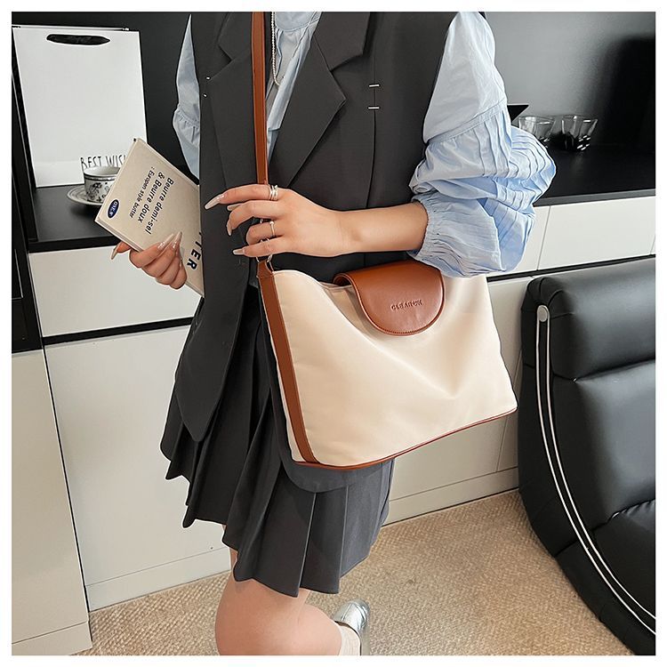 Textured Shoulder Bag And Tote Bag For Women Waterproof Nylon_voghion.com