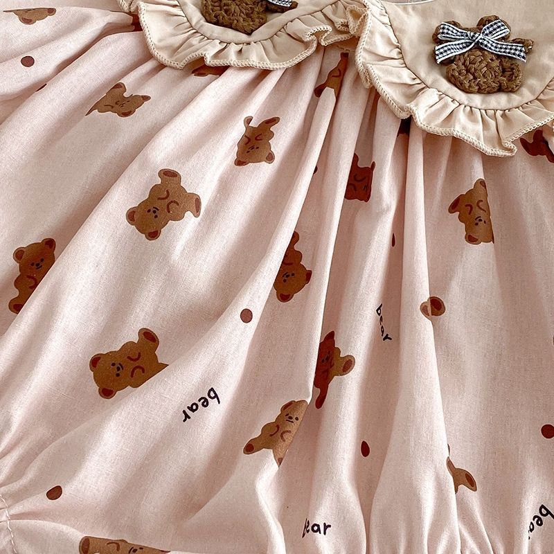 Langarm Baby Mädchen Romper Kleid Mit Rüschen Und Kragen_voghion.com