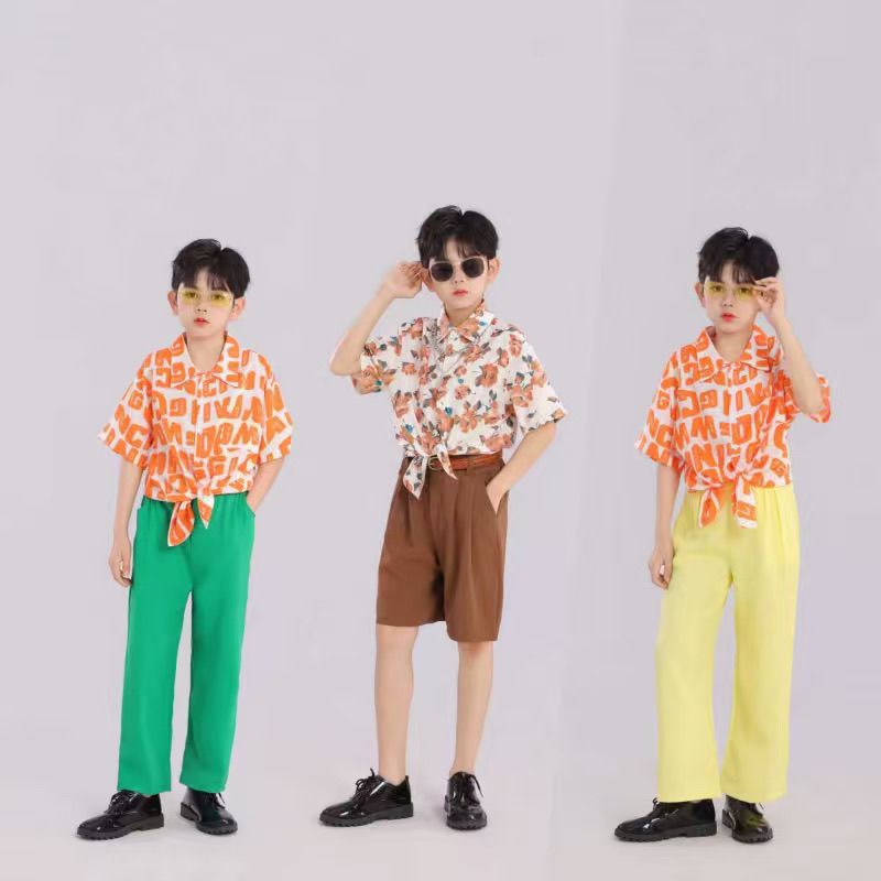 Boys' Retro Hong Kong Style Performance Outfit Children's Day, 80S-90S Nostalgic Shirt, Kindergarten Costume For Show_voghion.com