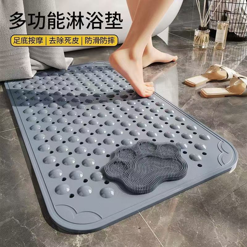 浴室专业防滑垫老人孕妇防摔超软吸盘镂空特厚按摩家用速干地垫 图片 3