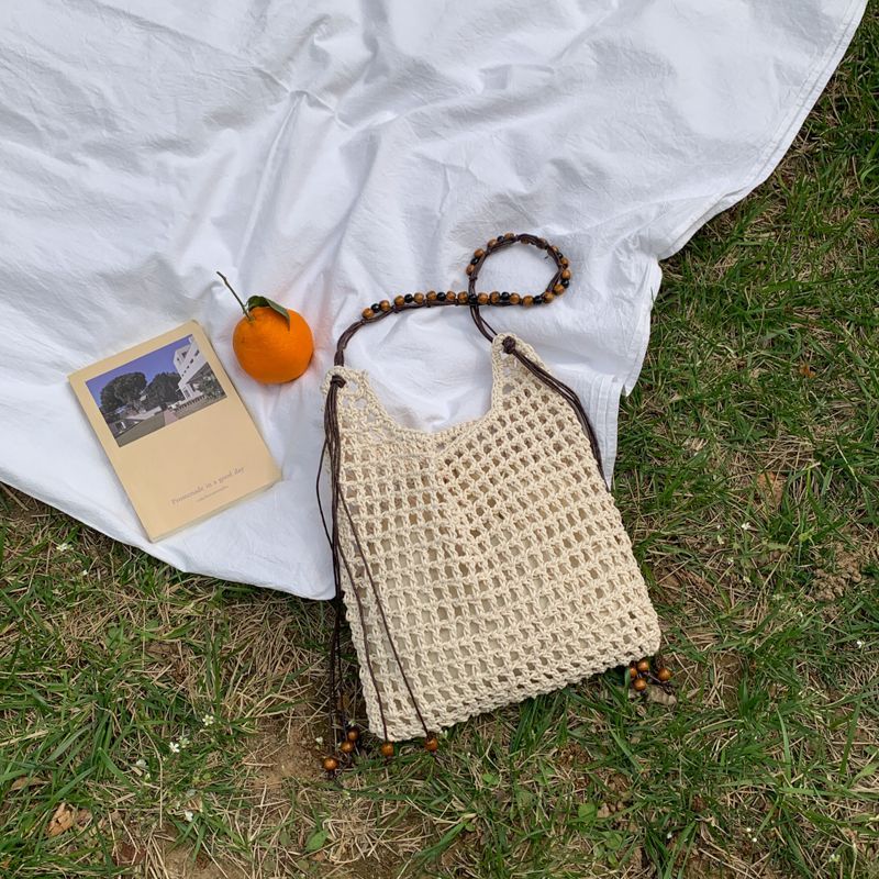 Vacation Beach Straw Woven Casual Simple Commuter Tote Bag, Women's Large-capacity Handbag, New Style_voghion.com