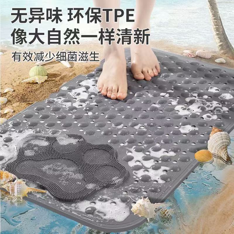 浴室专业防滑垫老人孕妇防摔超软吸盘镂空特厚按摩家用速干地垫 图片 7