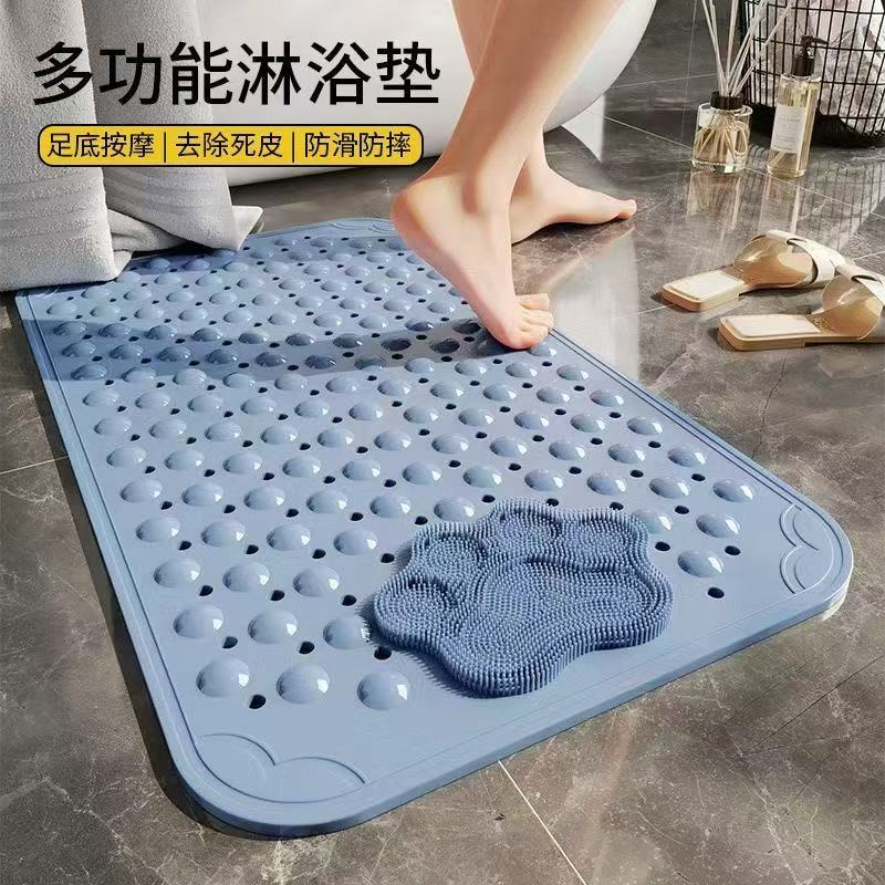 浴室专业防滑垫老人孕妇防摔超软吸盘镂空特厚按摩家用速干地垫 图片 5