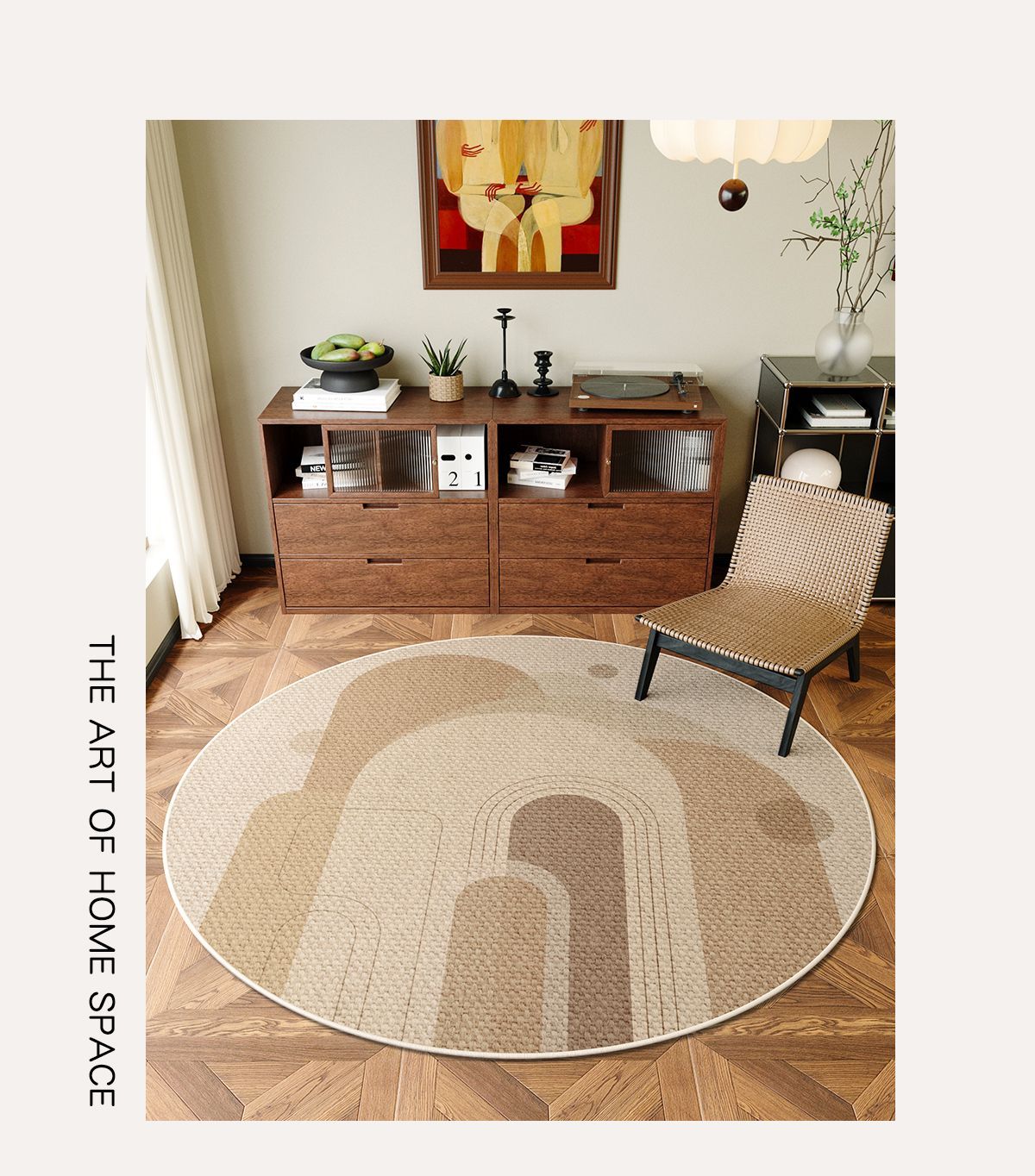 Round Rug For Bedroom Water-absorbent Non-slip Solid Color Mat_voghion.com