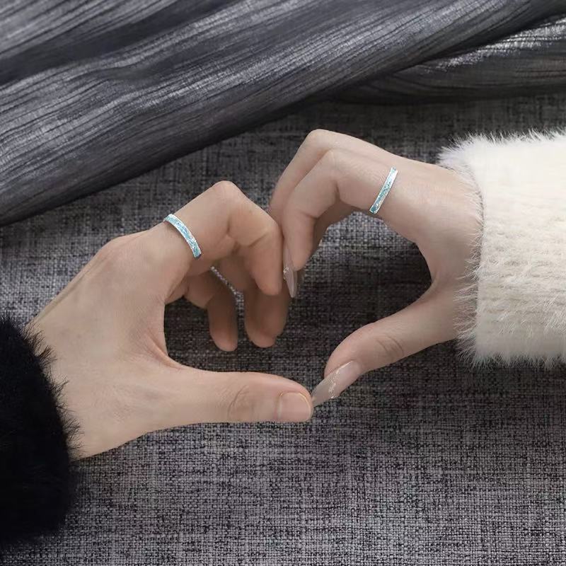 Changbai Mountain Couple Ring Set Simple High-end Anniversary Gift_voghion.com