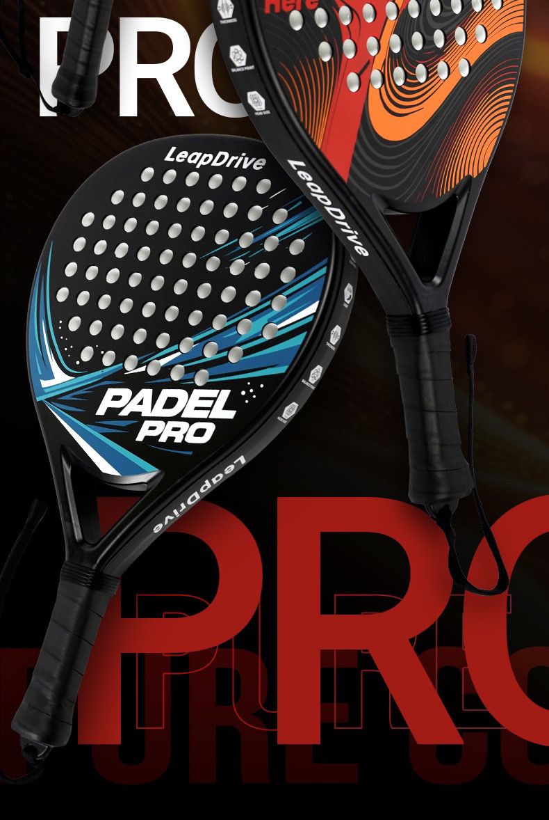 New Padel Racket With Cage Design, Mixed Carbon Fiber, EVA Core For Shock Absorption, 38mm Portable_voghion.com