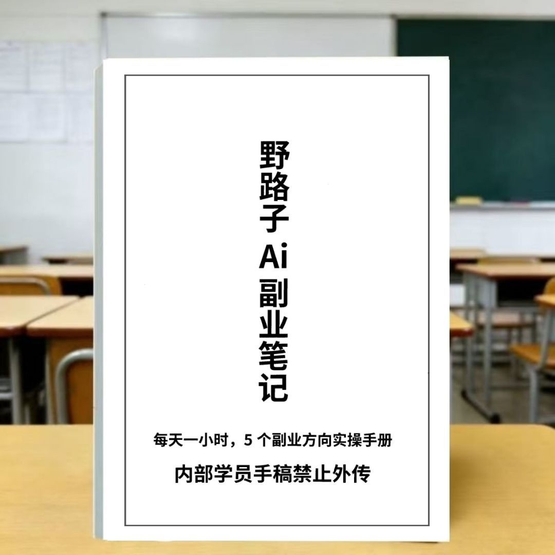 野路子AI副业笔记本内部学员手稿每天1小时实操手册黑白打印本